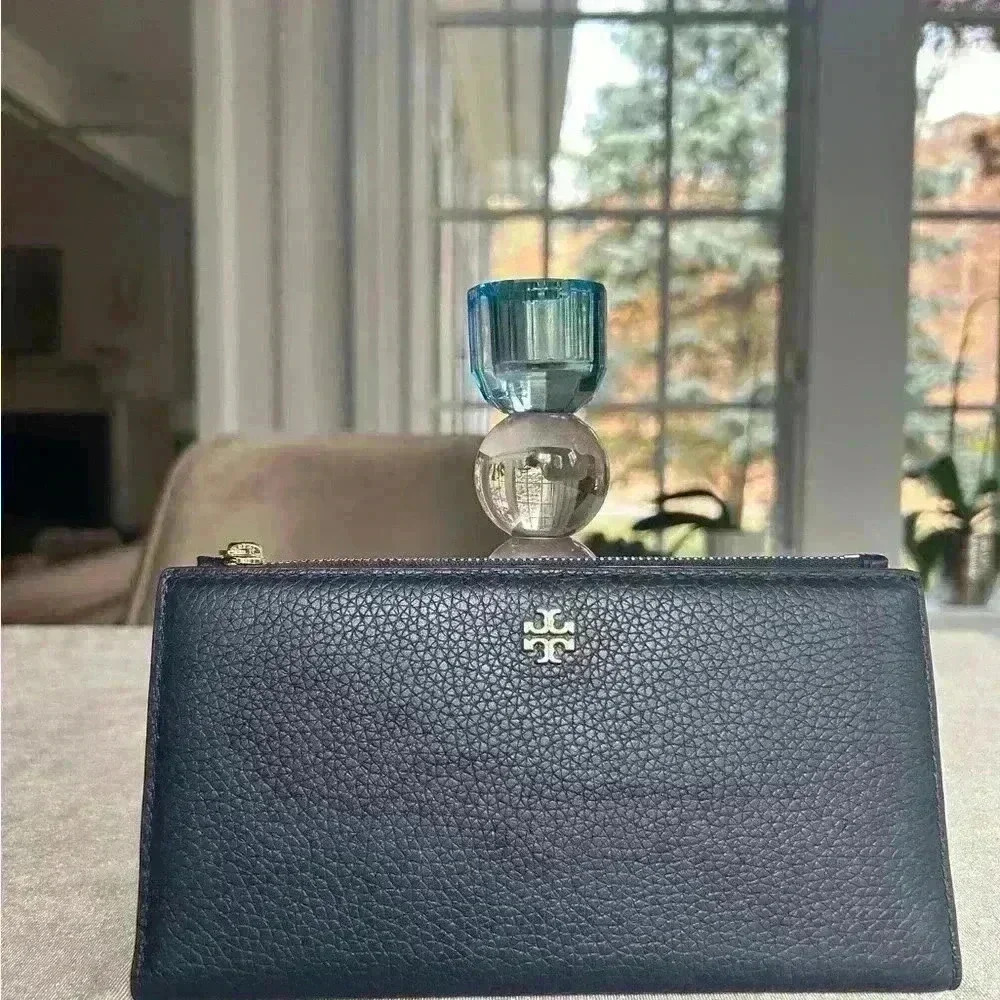 NWT Tory Burch Long Slim Navy Zippy Wallet - Picture 6 of 9